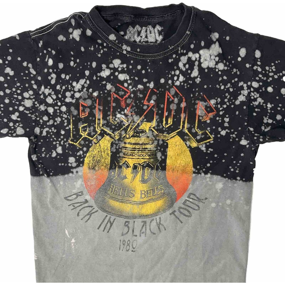 AC/DC 2016 World Tour Hells Bells Graphic T-Shirt Unisex Small Tie Dye Rock Tee